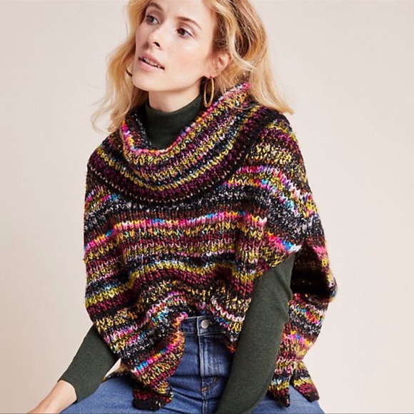 Anthropologie Turtleneck Poncho Sweater Size M / L - Picture 1 of 5